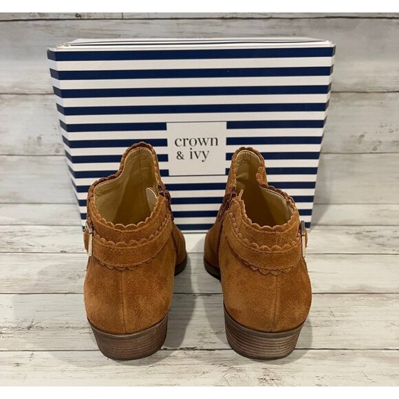 Brown Leather Ankle Booties by Crown & Ivy - Picture 5 of 9
